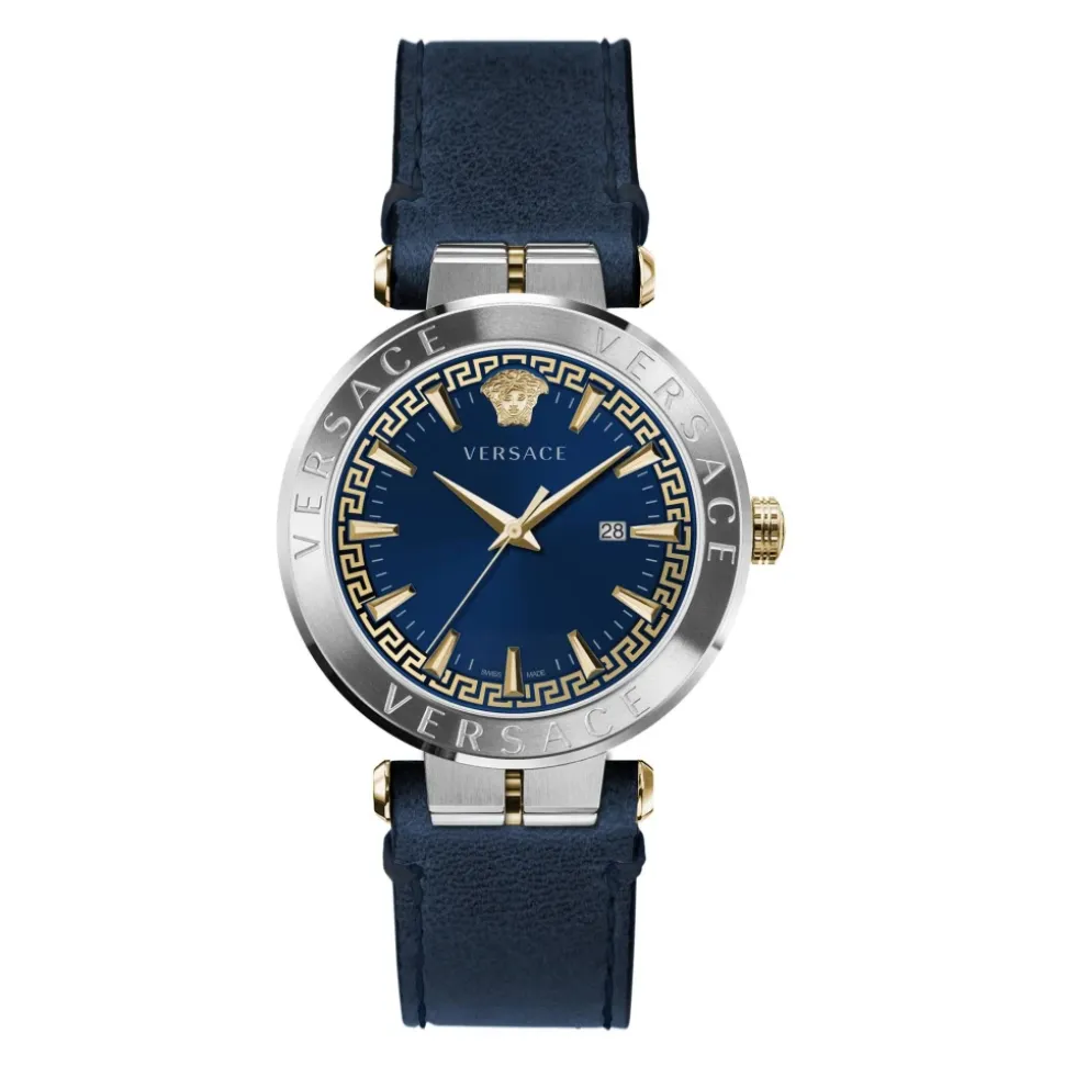 AION Montre Bracelet en Cuir Cadran Bleu