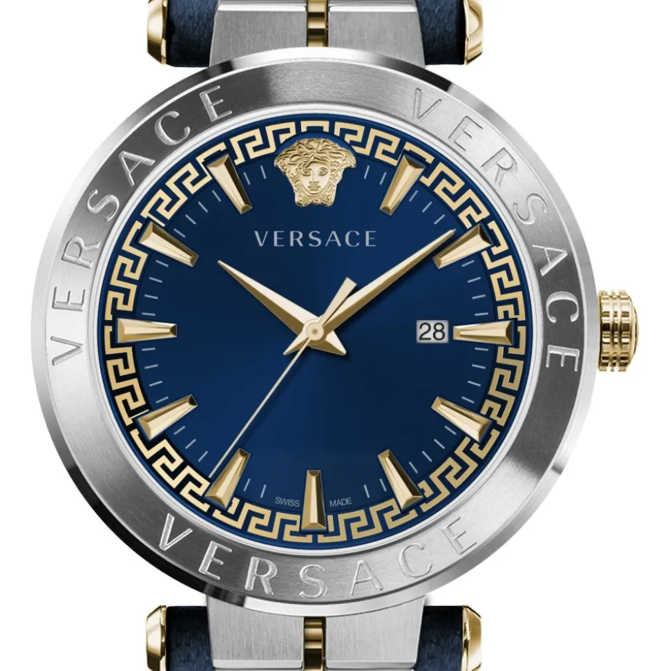 AION Montre Bracelet en Cuir Cadran Bleu
