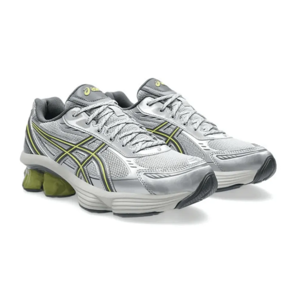 Asics Gel-Kinetic Fluent grises et vertes en cuir et synthétique pour homme
