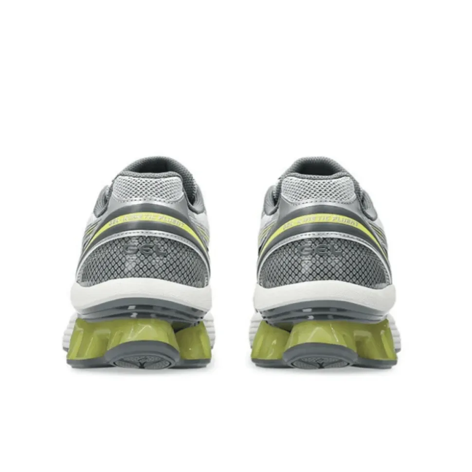 Asics Gel-Kinetic Fluent grises et vertes en cuir et synthétique pour homme