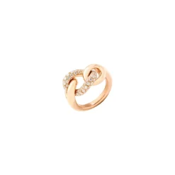 Bague Chaîne Or Rose et Diamants
