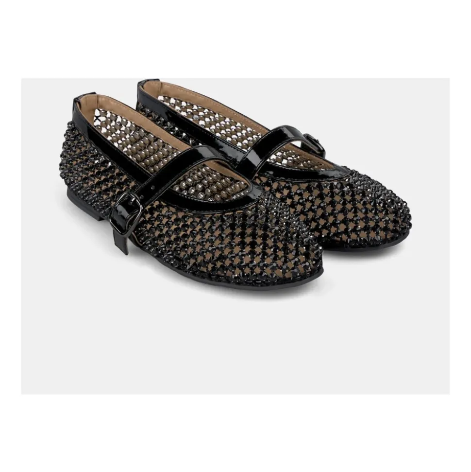 Ballerine en filet avec strass