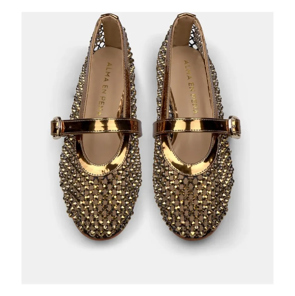 Ballerine en résille avec strass