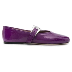 Ballerines en cuir violet avec boucle