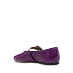 Ballerines en cuir violet avec boucle