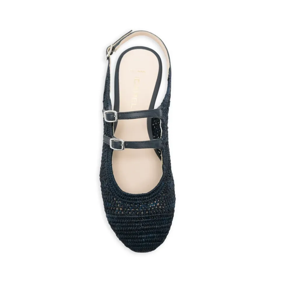 Ballerine Slingback Tressée à Boucle