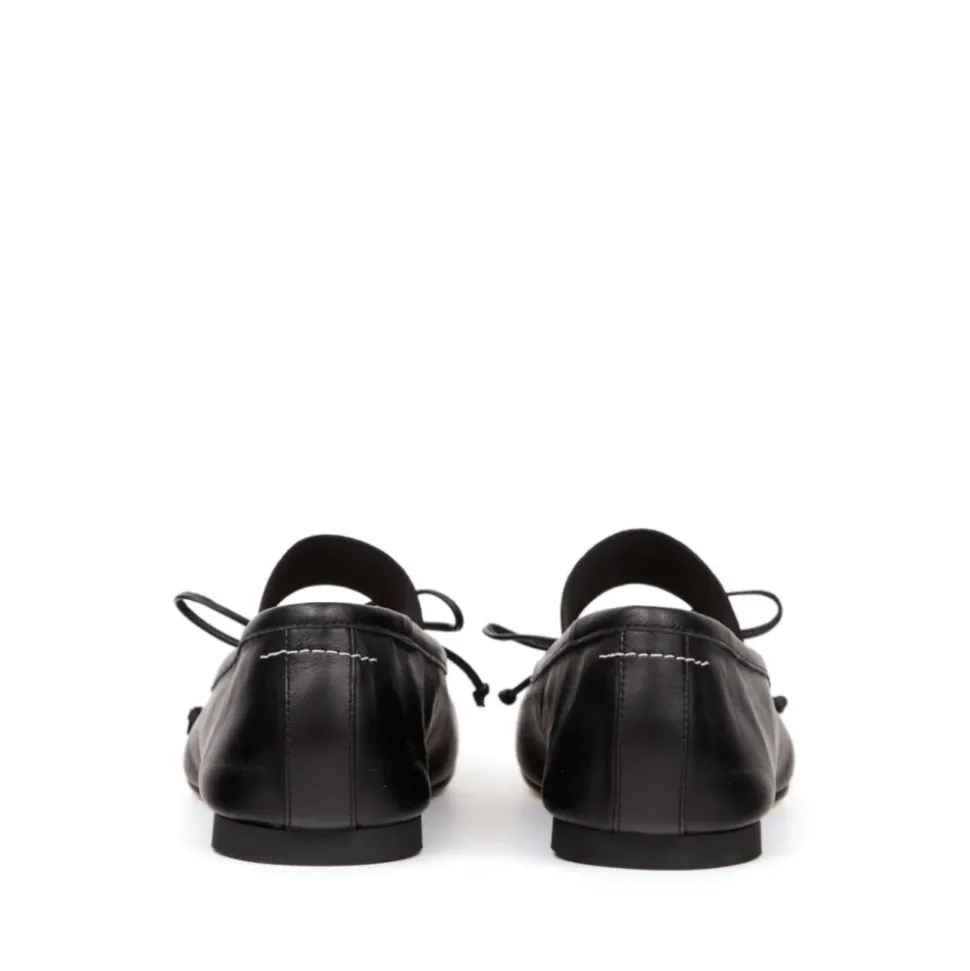 Ballerines plates en cuir avec