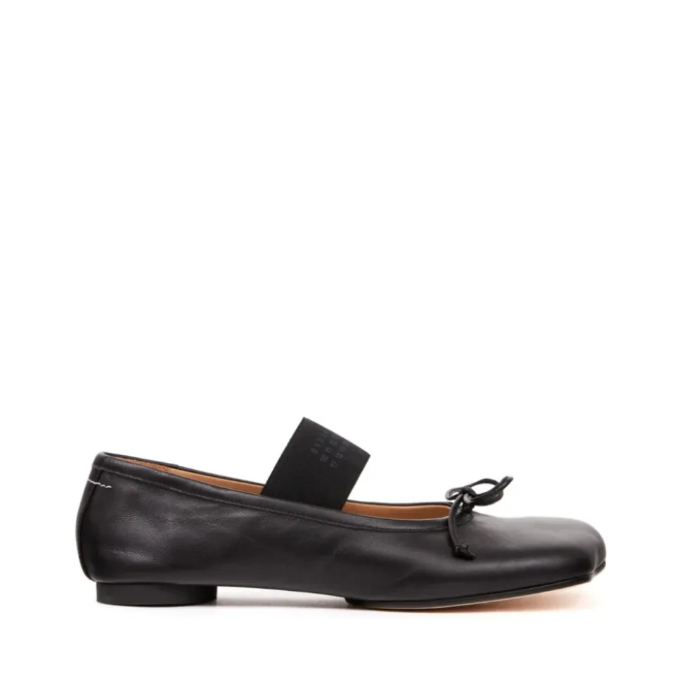 Ballerines plates en cuir avec