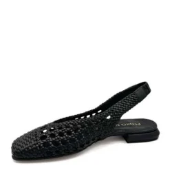 Ballerines slingback en cuir noir