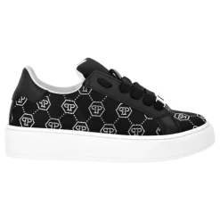 Baskets Basses en Satin Monogramme Strass