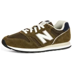 Baskets en Mesh et Daim Vert Kaki Homme