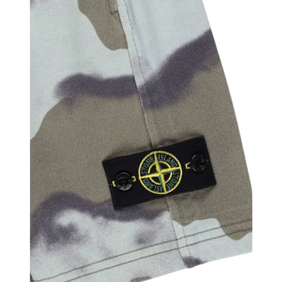 Bermuda Cargo avec Motif Camouflage et Ceinture Élastique