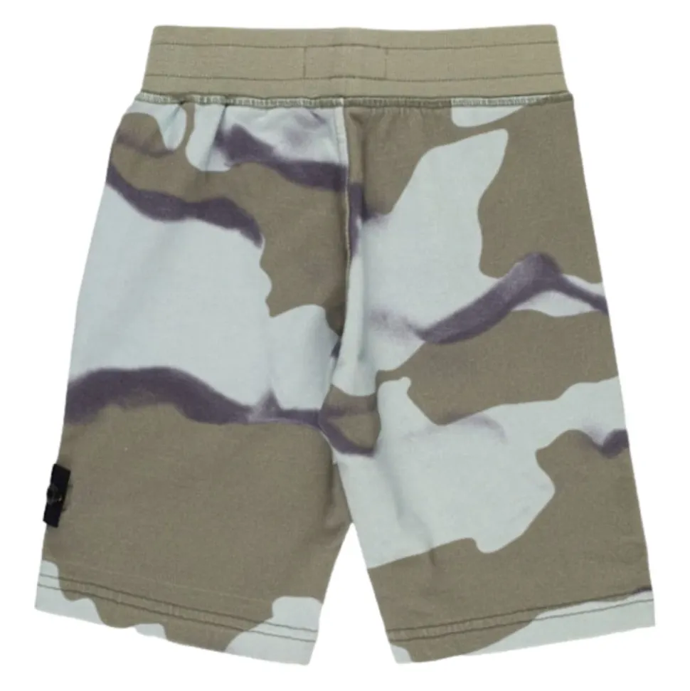 Bermuda Cargo avec Motif Camouflage et Ceinture Élastique