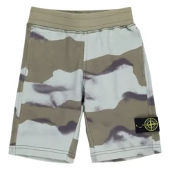 Bermuda Cargo avec Motif Camouflage et Ceinture Élastique