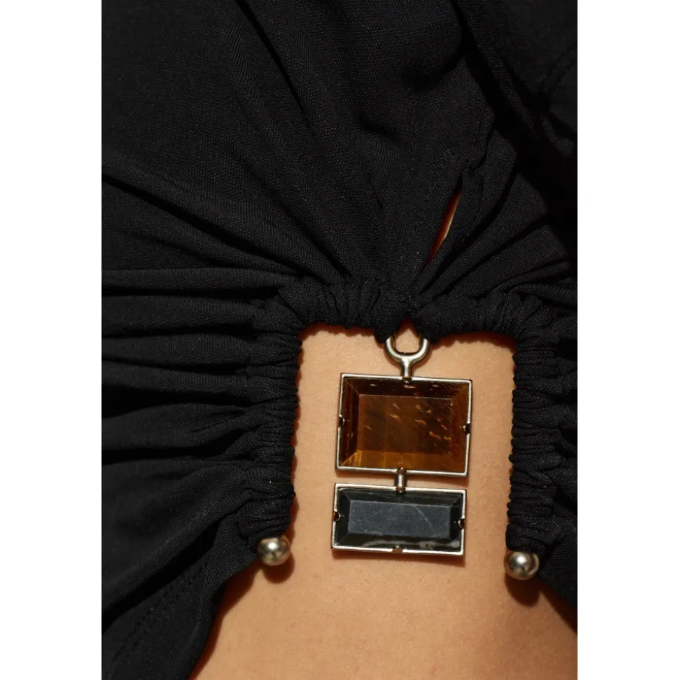 Bezel Quartz Ruched T-shirt