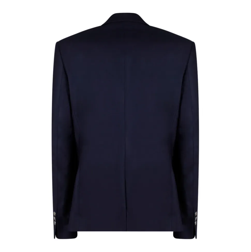 Blazer Bleu à Boutons en Relief