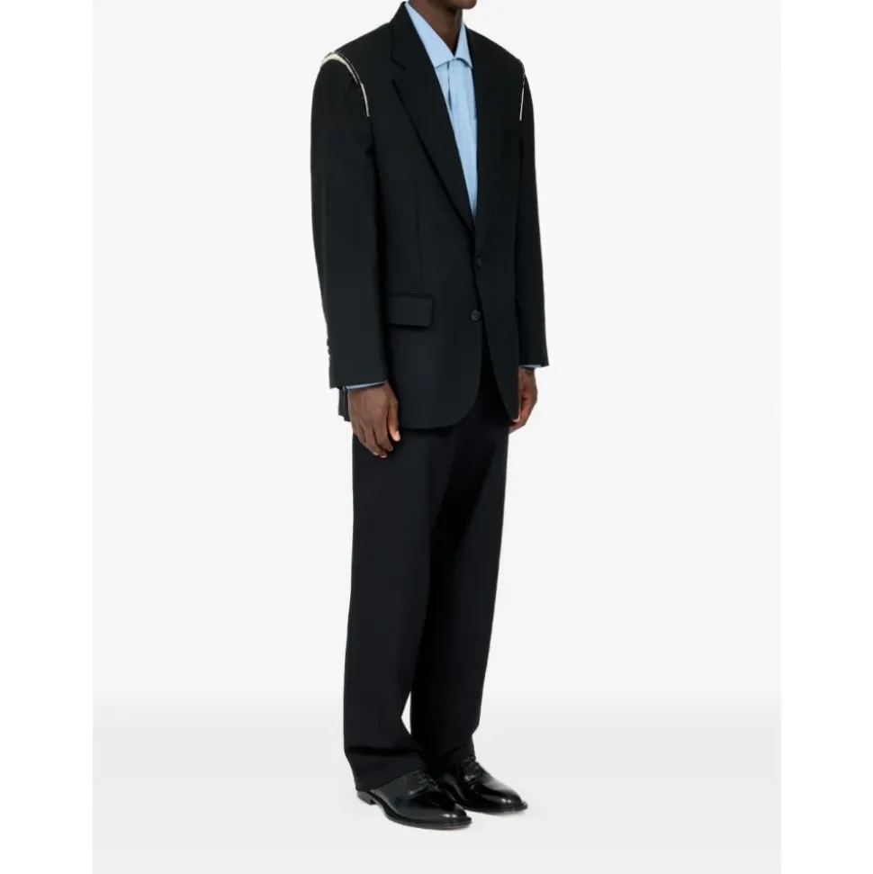 Blazer en laine à simple boutonnage
