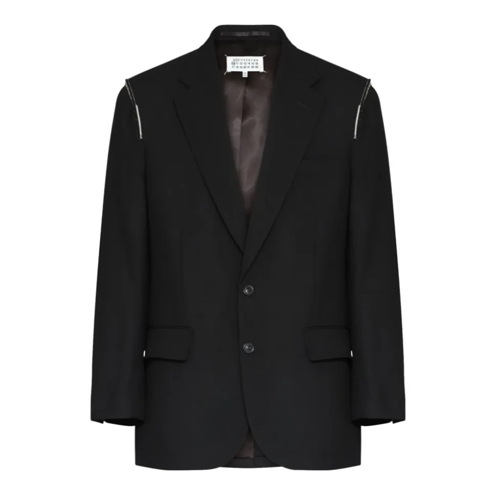 Blazer en laine à simple boutonnage