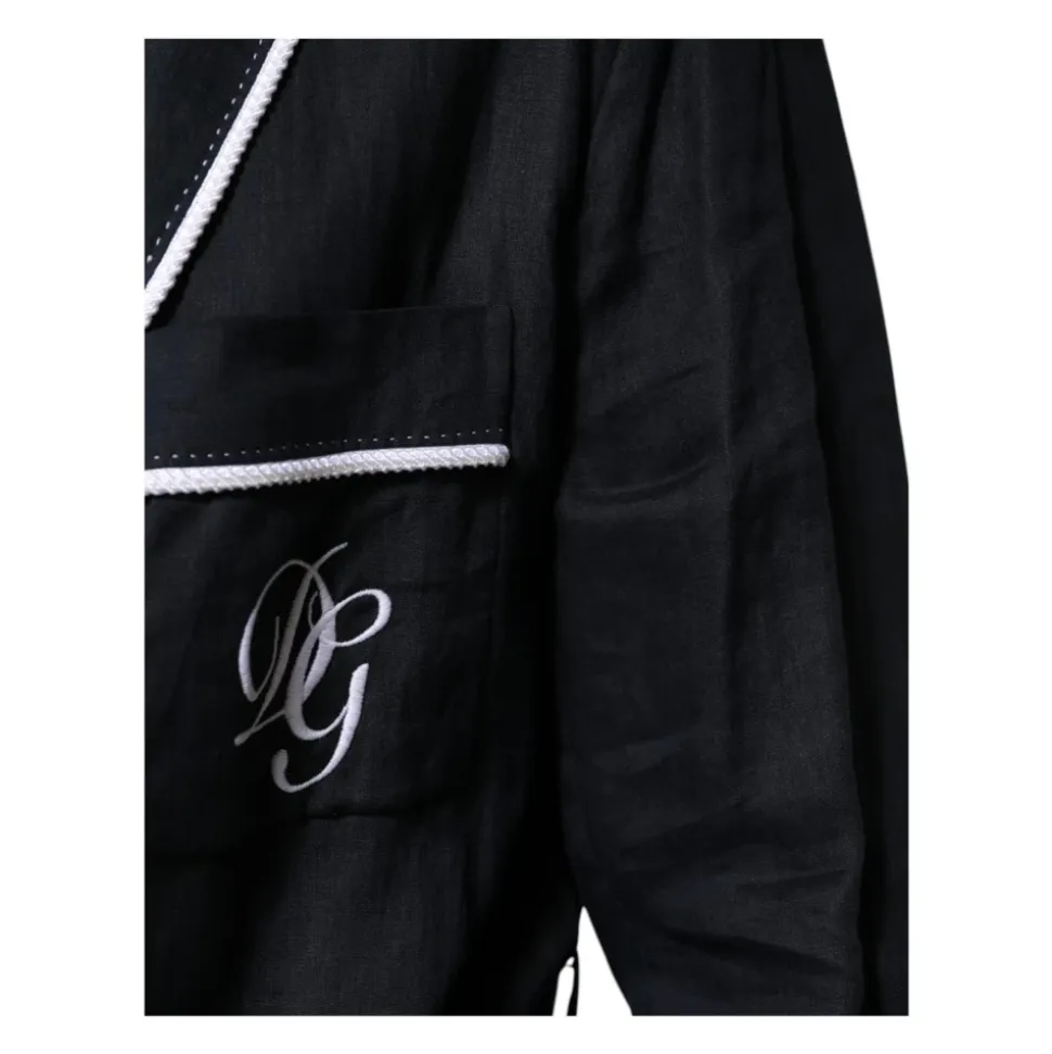 Blazer en lin brodé