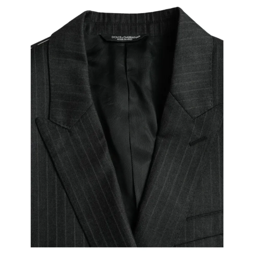 Blazer Manteau à Rayures Noires