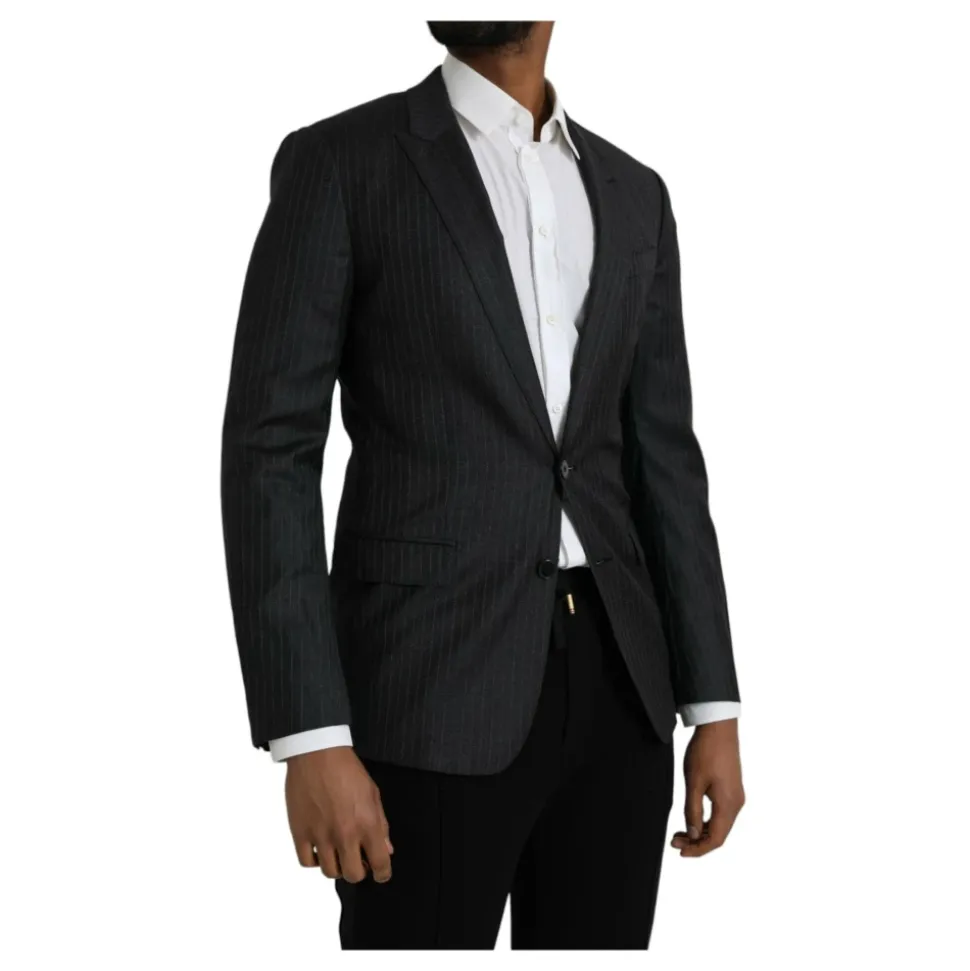 Blazer Manteau à Rayures Noires