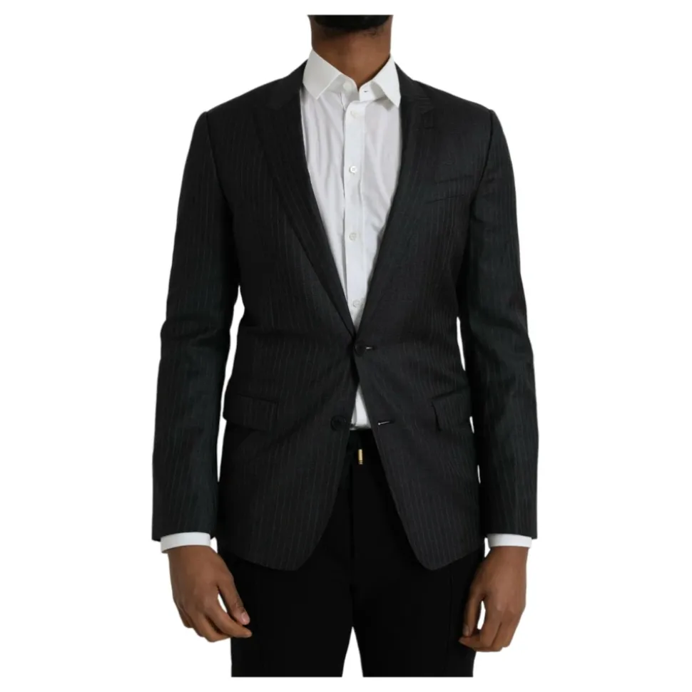 Blazer Manteau à Rayures Noires