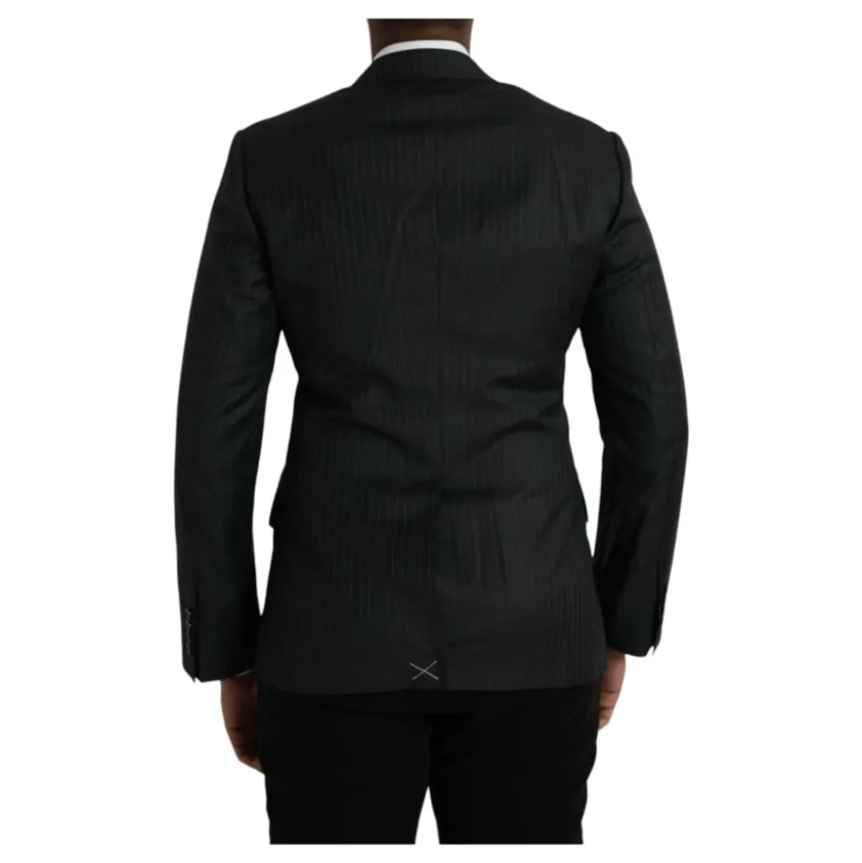 Blazer Manteau à Rayures Noires