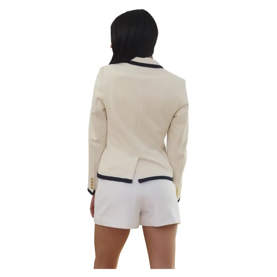 Blazer Piqué Double-Boutonnage
