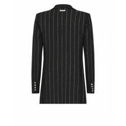 Blazer à Rayures Verticales Croisé
