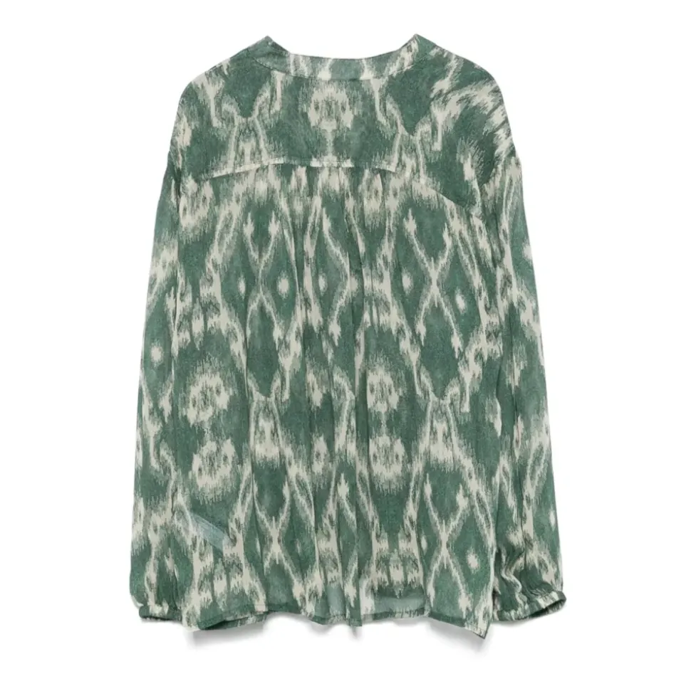 Blouse Imprimée Kaki Beige