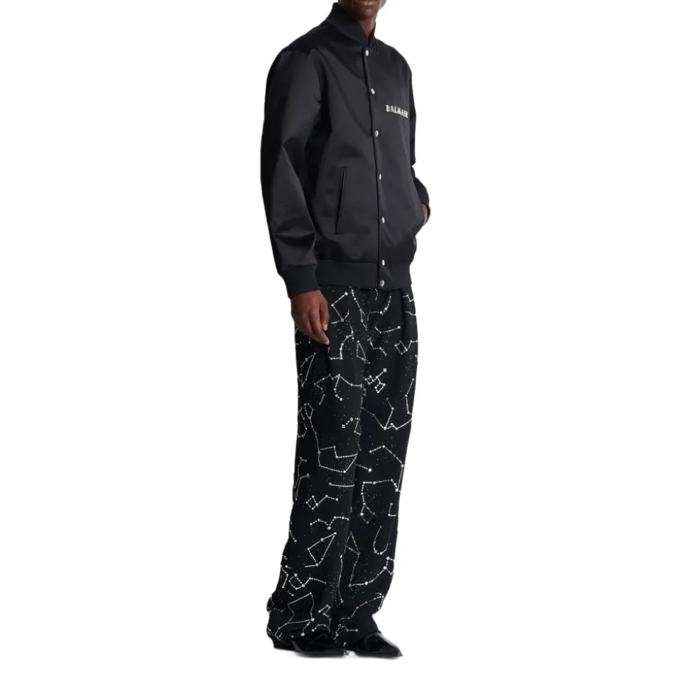 Bomber en satin brodé motif Galaxy