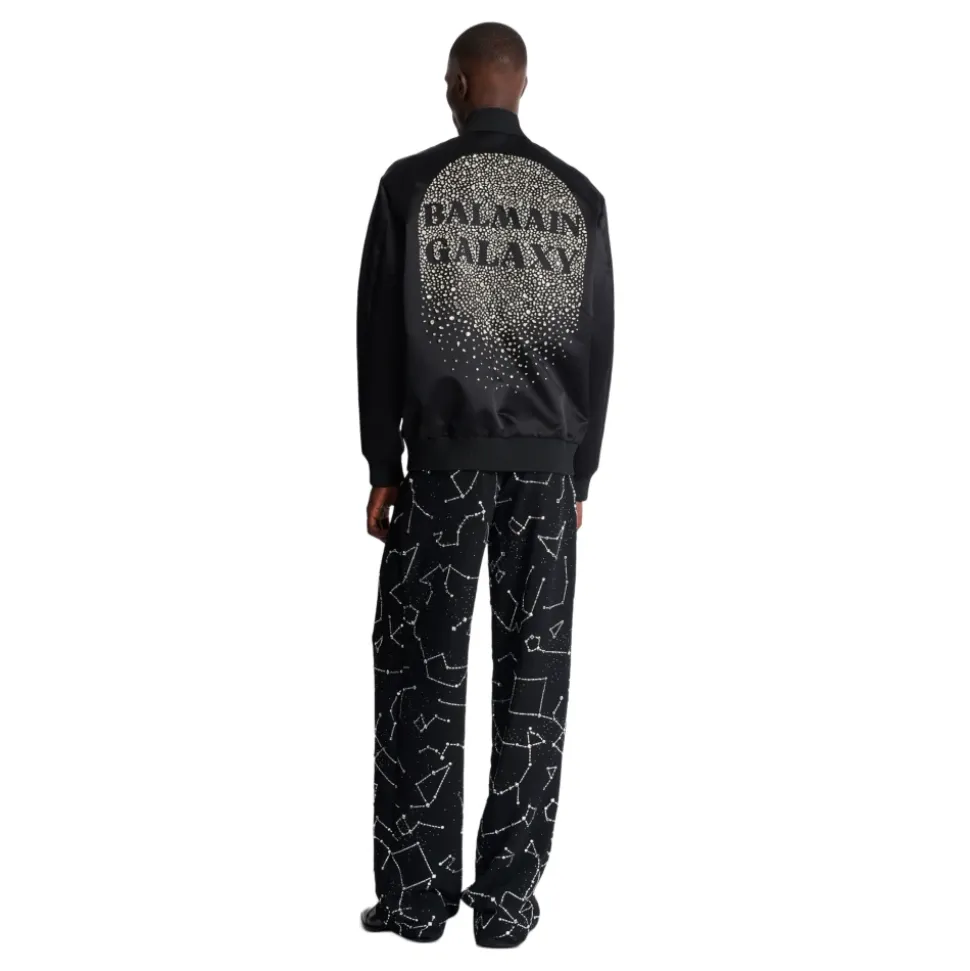 Bomber en satin brodé motif Galaxy