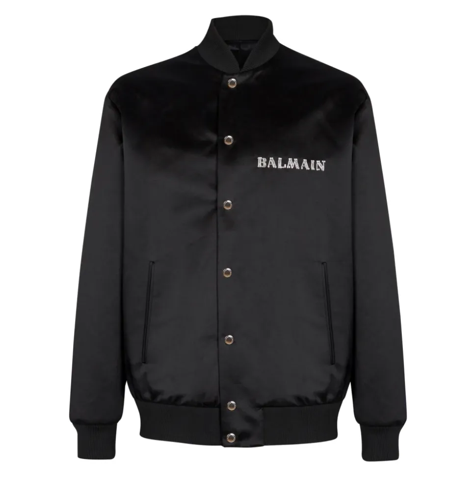 Bomber en satin brodé motif Galaxy