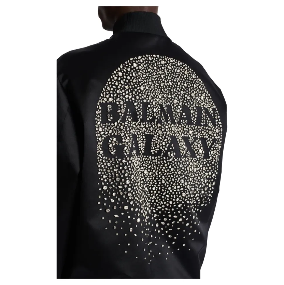 Bomber en satin brodé motif Galaxy