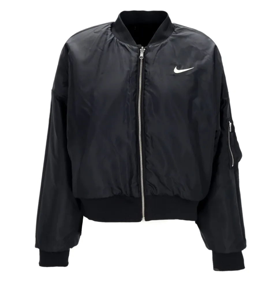 Bomber Réversible en Fausse Fourrure Noir
