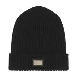 Bonnet en maille avec plaque logo