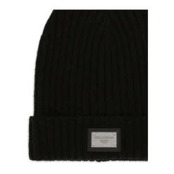 Bonnet Tricoté avec Plaque Logo