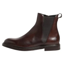 Bottes en Cuir Marron Chelsea Mid Calf