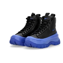 Bottine Noire Mid-Top avec Accents Bleus