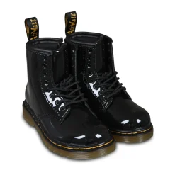Bottines Biker Noires Vernies Lamper