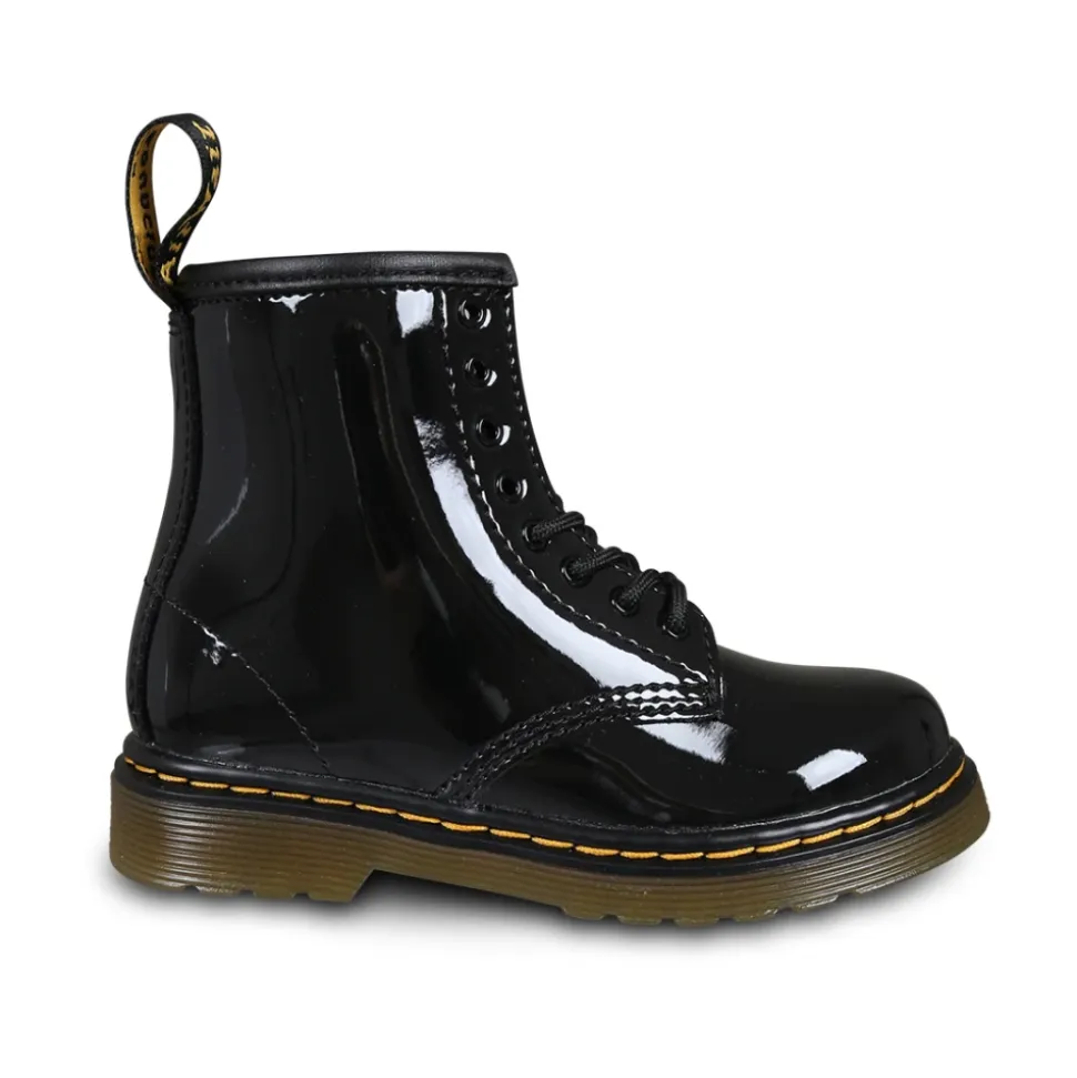 Bottines Biker Noires Vernies Lamper