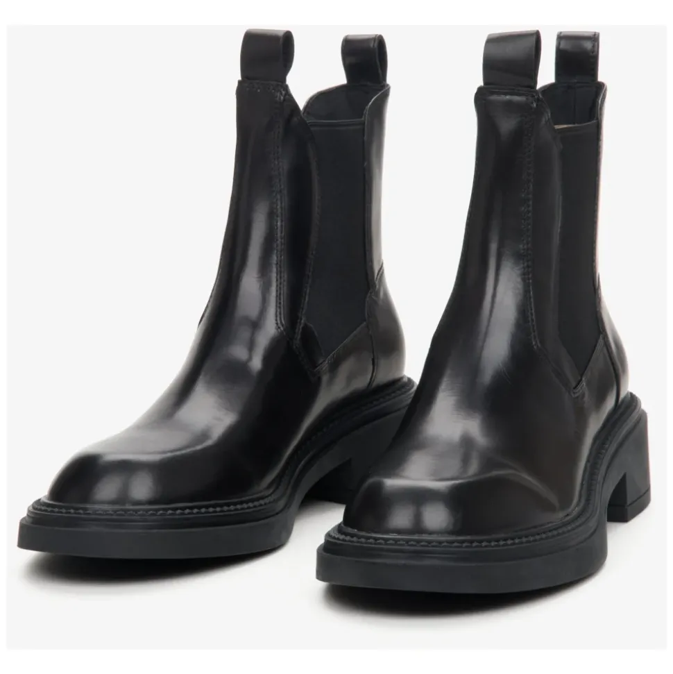 Bottines Chelsea en cuir noir