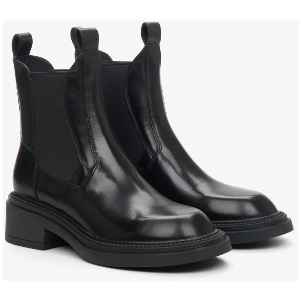 Bottines Chelsea en cuir noir