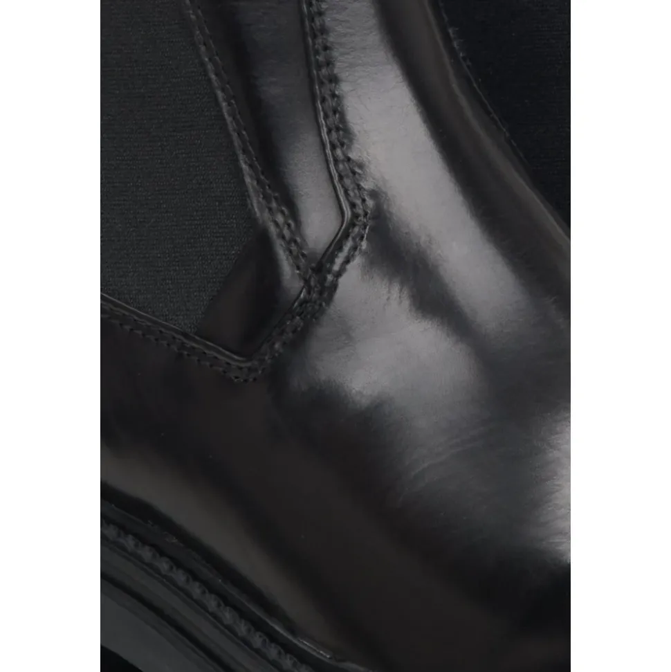 Bottines Chelsea en cuir noir