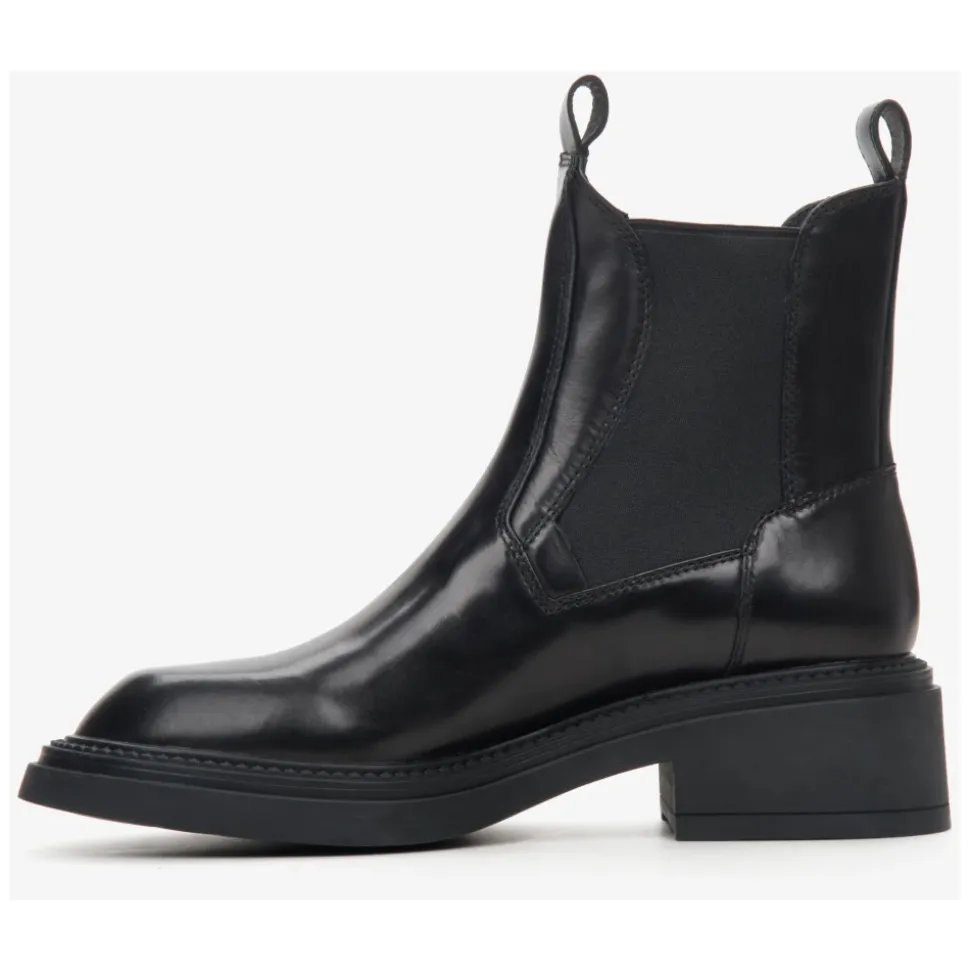 Bottines Chelsea en cuir noir