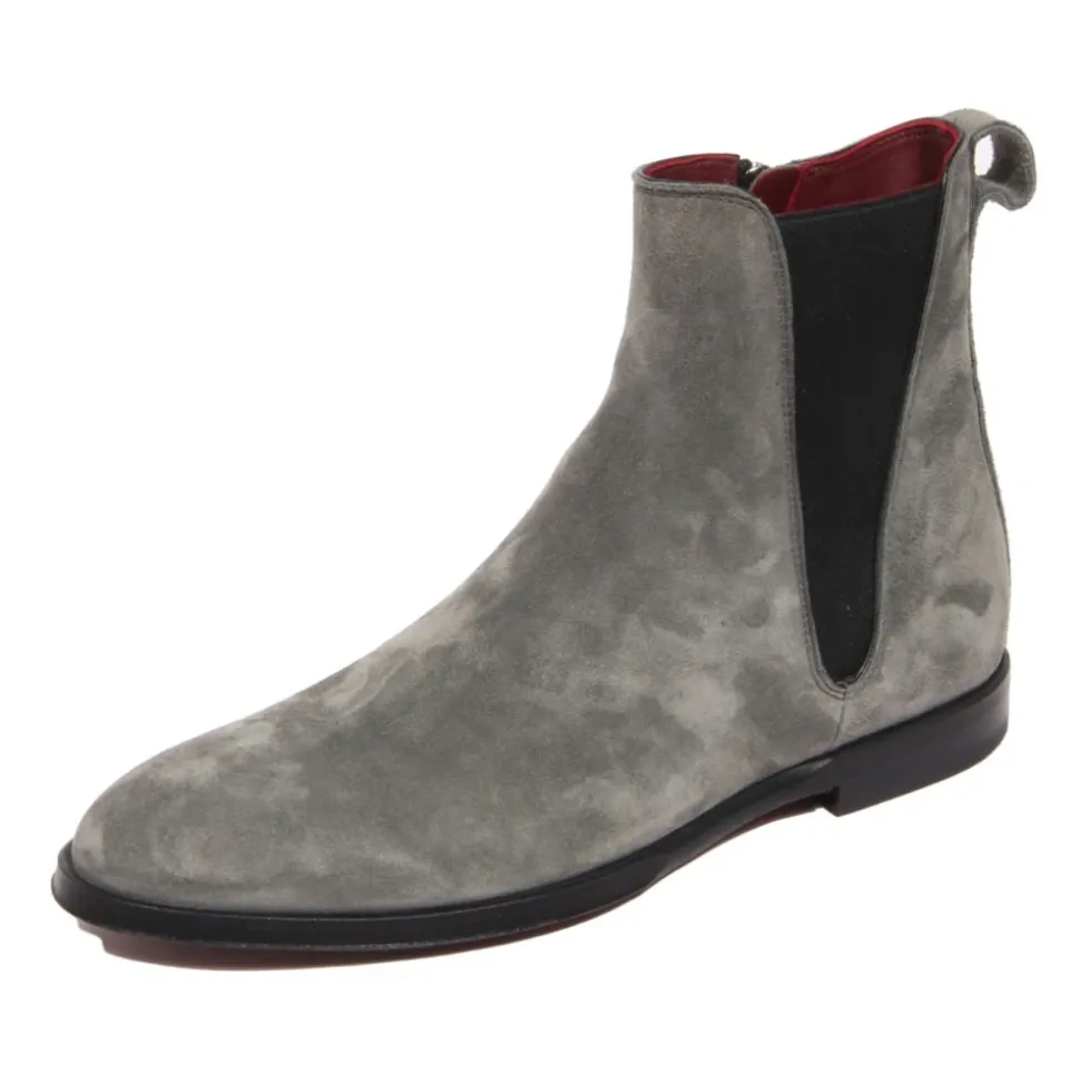 Bottines Chelsea en Velours Daim Gris Beatles