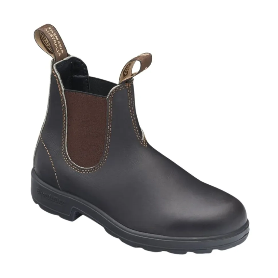 Bottines Chelsea Élastiquées en Cuir Marron Stout