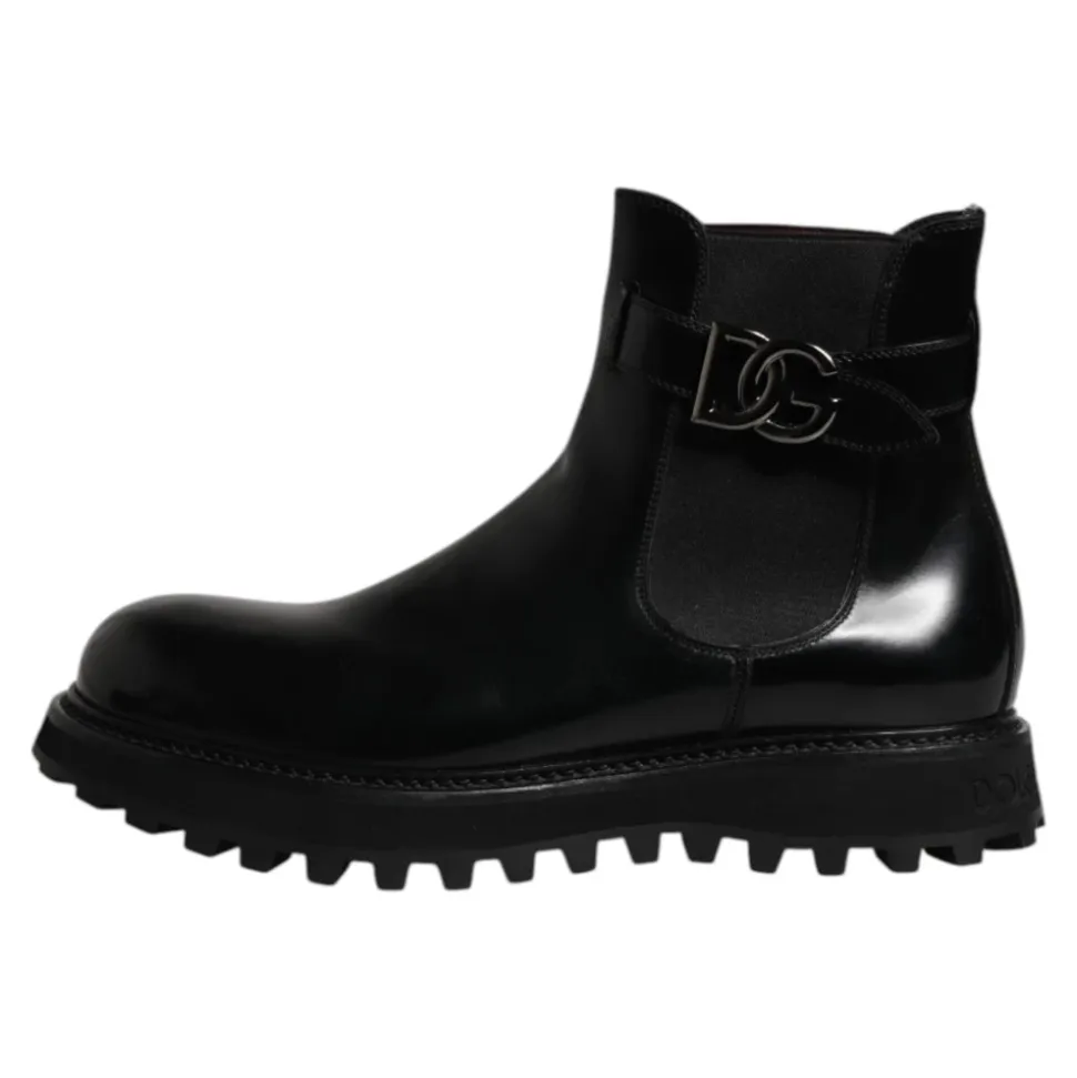 Bottines Chelsea à Logo Ceinturées