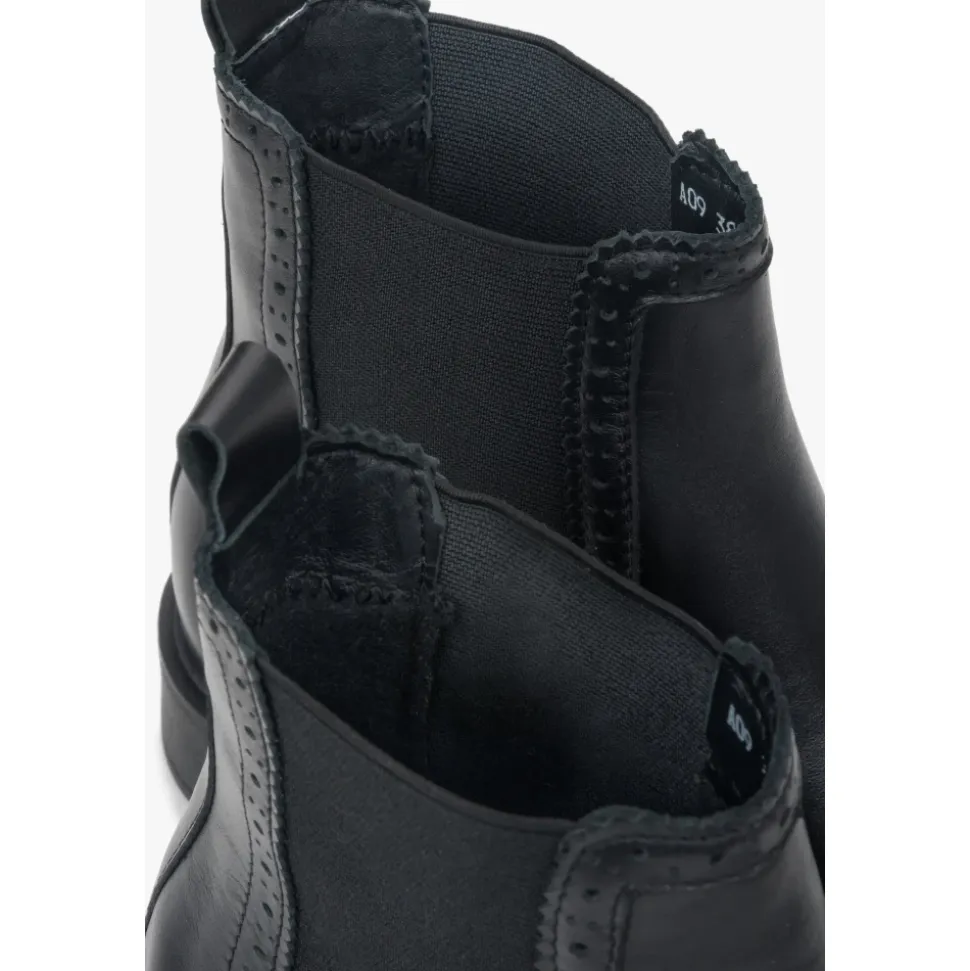 Bottines Chelsea noires pour femmes en cuir italien de qualité supérieure