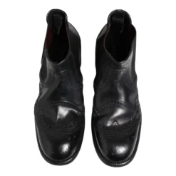 Bottines en cuir noir slip on